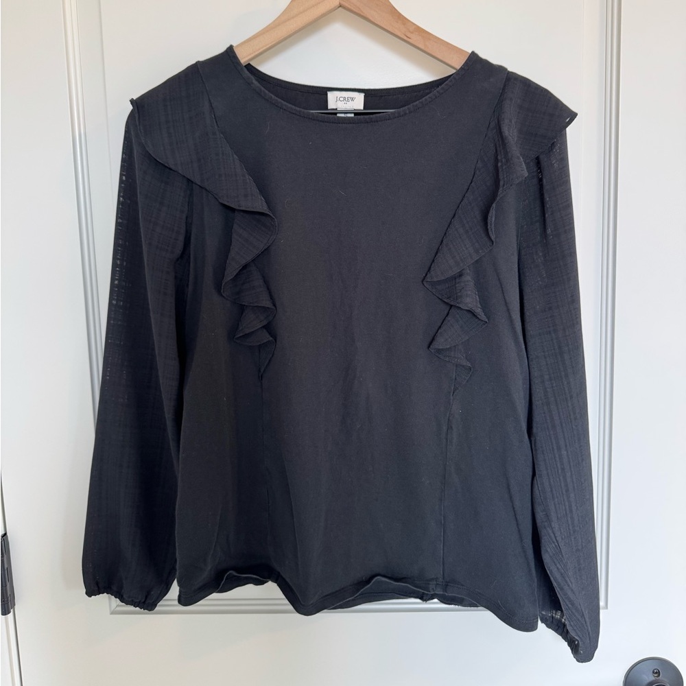 J.Crew Ruffle Shoulder Top